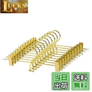 【送料無料】Better to U ローズゴールド 連結フック付き ズボン スカートハンガー 10本組、 重ね掛け 省スペース ハンガー 滑り止め 収納便利 スラックス ボトム 下着 用、 幅30cm スチール パン