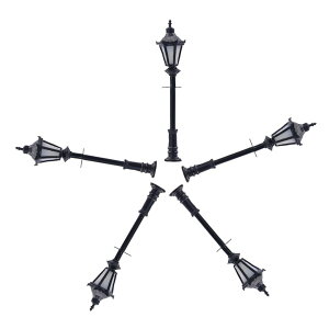 【送料無料】モデル街灯 庭の明かり 装飾 庭 道路灯 街灯柱 LED ライト 30mm 1:200~1:300 5本入り 鉄道模型 建物模型 ジオラマ 情景コレクション DIY