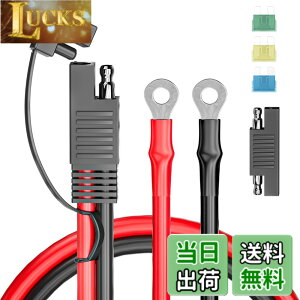 �y���������zCleqee SAE�[�d�P�[�u�� 60cm �o�b�e���[�����P�[�u�� SAE����O�����O�^�[�~�i���n�[�l�X 10AWG �I�[�g�o�C�o�b�e���[�[�d�� SAERP�A�_�v�^�[�t�� 15A / 20A/30A�q���[�Y �\�[���[�p�l���A