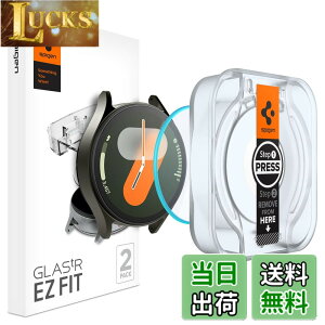 �y���������zSpigen Galaxy Watch 7 �K���X�t�B���� 40mm�p �P�[�X�Ή� X �\��t���L�b�g�t�� Galaxy Watch7 40mm �Ή� �ی�t�B���� 2���� EZ Fit