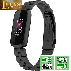 �y���������z�Ή�Fitbit Luxe/Luxe Special Edition �o���h �X�e�����X �t�B�b�g�r�b�g Luxe �o���h �ϋv�� �K�тɂ��� Fitbit Luxe Special Edition �����x���g ���߉\ �r�W�l�X�� �j���ʗp�i�u���b�N�j