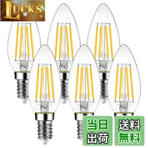 �y���������zLVWIT �V�����f���A�d�� E12���� 60W�`���� 806LM LED�t�B�������g�d�� 2700K�d���F LED�C�� E12 6W�ȃG�l �񒲌� 6��