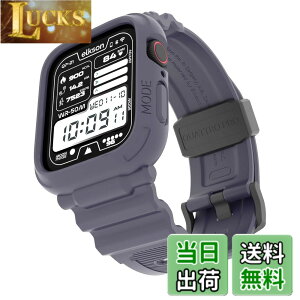 �y���������zelkson �A�b�v���E�H�b�` �o���h Apple Watch 45mm 44mm �o���p�[�P�[�X�t�� ���ȃ����Y�o���h Apple Watch SE iWatch Series 9 8 7 6 5 4�p, Quattro Pro Series �X�|�[�c�~���^���[�ی�P�[�X �v���e