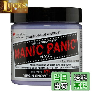 �y���������zMANIC PANIC Cream Formula Semi-Permanent Hair Color - Virgin Snow - White Toner/Mixer �F�F���@�[�W���E�X�m�[�A�T�C�Y�F1�p�b�N