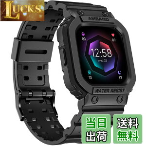 �y���������zamBand Fitbit Versa 4/ Fitbit Versa 3/ Fitbit Versa 2/ Fitbit Versa Lite/Fitbit Sense 2/ Fitbit Sense�o���h �P�[�X�t�� �ی�P�[�X �X�g���b�v ���ȃX�|�[�c�v���e�N�^�[ �� �F�F�u���b�N�A�T�C�Y�FFi