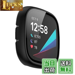 �y���������zLICHIFIT Fitbit Versa 3/Sense�p�ی�P�[�X �J�o�[ PC�t���[�� �����K���X�t�B���� ��̉� �X�}�[�g�E�H�b�`�J�o�[ �E���ȒP �ϏՌ� ���h�~�y�� ������� �A�N�Z�T���[ �F�F�u���b�N