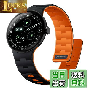 �y���������z[Bandletic] 2026 �V�^ Google Pixel Watch �o���h - Pixel Watch 1�E2�E3�E4 (41mm�E45mm) �Ή� N54���΃o���h �}�O�l�b�g���V���R�� �j�����p �X�|�[�c�p �y�� �F�F�u���b�N/�I�����W�A�T�C�Y�Fpixe