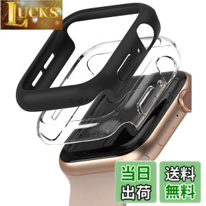 �y���������zJP - Ringke Apple Watch Series 6 / 5 / 4 / SE 40, 44mm Slim �F�FClear & Matte Black (2P)�A�T�C�Y�F[6 / 5 / 4 / SE 44mm]