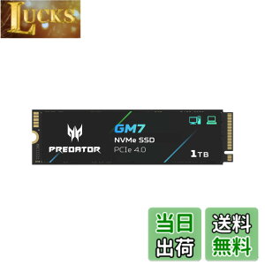 �y���������zAcer Predator M.2 SSD GM7 NVMe2.0 2280 PCIe Gen4x4 ������(�ő�ǂݎ��F7400MB/s�A�ő发�����݁F6500MB/s) ����SSD ���ϋv 3D NAND TLC PS5/PS5 Pro����m�F�ς� ���[�J�[5�N �T�C�Y�F1TB