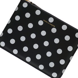 正規品・本物保証 新品 コムデギャルソン Wallet COMME des GARCONS POLKA DOTS PRINTED Pouch クラッチバッグ ポーチ BLACKブラック 黒 メンズ レディース グッズ