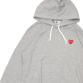 正規品・本物保証 新品 プレイ コムデギャルソン PLAY COMME des GARCONS MENS RED HEART PULLOVER PARKA パーカー GRAY グレー 灰色 メンズ SWT/HOODY