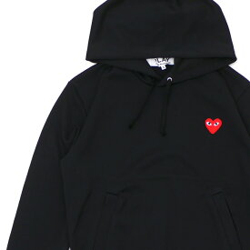 正規品・本物保証 新品 プレイ コムデギャルソン PLAY COMME des GARCONS MENS JERSEY RED HEART PULLOVER PARKA パーカー BLACK ブラック 黒 メンズ SWT/HOODY