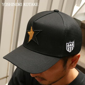 正規品・本物保証 新品 ヨシノリコタケ YOSHINORI KOTAKE x バーニーズ ニューヨーク BARNEYS NEWYORK BLACK LINE GOLD STAR SPANGLE MESH CAP キャップ BLACK ブラック 黒 メンズ