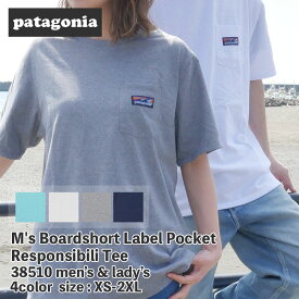 正規品・本物保証 新品 パタゴニア Patagonia M's Boardshort Label Pocket Responsibili Tee ラベル ポケット レスポンシビリ Tシャツ 38510 メンズ レディース 半袖Tシャツ