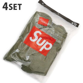 正規品・本物保証 新品 シュプリーム SUPREME x ヘインズ Hanes Crew Socks 靴下 ソックス 4足セット OLIVE オリーブ メンズ レディース グッズ