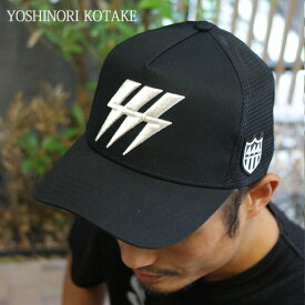 正規品・本物保証 新品 ヨシノリコタケ YOSHINORI KOTAKE x バーニーズ ニューヨーク BARNEYS NEWYORK BLACK LINE THUNDER LOGO MESH CAP キャップ BLACKxSILVER メンズ ヘッドウェア