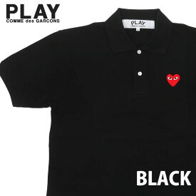 正規品・本物保証 新品 プレイ コムデギャルソン PLAY COMME des GARCONS MENS RED HEART POLO SHIRT ポロシャツ BLACKxRED メンズ TOPS