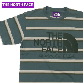 正規品・本物保証 新品 ザ・ノースフェイス パープルレーベル THE NORTH FACE PURPLE LABEL Striped H/S Logo Tee Tシャツ SG(SAGE GREEN) NT3065N 半袖Tシャツ