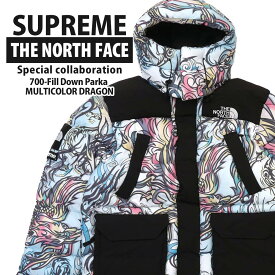 新品 シュプリーム SUPREME x ザ ノースフェイス THE NORTH FACE 700-Fill Down Parka ダウン ジャケット MULTICOLOR DRAGON メンズ OUTER