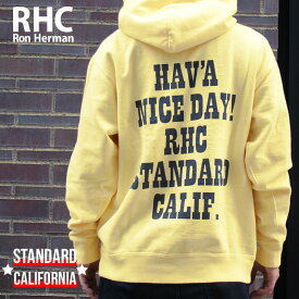 正規品・本物保証 新品 ロンハーマン RHC Ron Herman x スタンダードカリフォルニア STANDARD CALIFORNIA US Cotton HAND Logo Hoodie パーカー YELLOW イエロー 黄色 メンズ 新作 SWT/HOODY