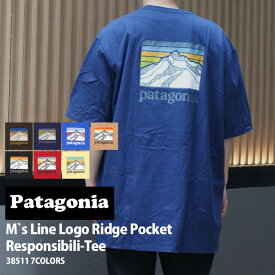 正規品・本物保証 新品 パタゴニア Patagonia M's Line Logo Ridge Pocket Responsibili Tee ライン ロゴ リッジ ポケット レスポンシビリティー Tシャツ 38511 メンズ レディース アウトドア キャンプ 山 海 サーフィン ハイキング 山登り フェス 半袖Tシャツ