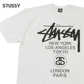 正規品・本物保証 新品 ステューシー STUSSY WORLD TOUR TEE Tシャツ WHITE ホワイト 白 メンズ 半袖Tシャツ