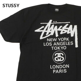 正規品・本物保証 新品 ステューシー STUSSY WORLD TOUR TEE Tシャツ BLACK ブラック 黒 メンズ 半袖Tシャツ
