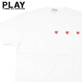 正規品・本物保証 新品 プレイ コムデギャルソン PLAY COMME des GARCONS MENS 3 HEART TEE Tシャツ メンズ レディース ハート ロゴ 新作 T337 半袖Tシャツ