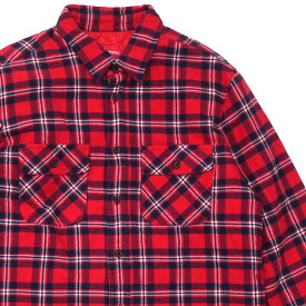 正規品・本物保証 シュプリーム Supreme 19FW Arc Logo Quilted Flannel Shirt フランネル 長袖シャツ RED レッド メンズ Mサイズ 【中古】 2019FW 116003071043 (TOPS) CE02