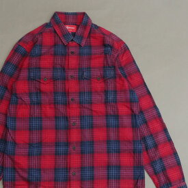 正規品・本物保証 シュプリーム Supreme Plaid Flannel Shirt チェック フランネル 長袖シャツ RED メンズ Mサイズ【中古】 (TOPS)