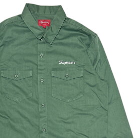 正規品・本物保証 シュプリーム SUPREME Waste Work Shirt ワークシャツ GREEN メンズ Mサイズ【中古】 (TOPS)