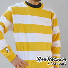 【数量限定特別価格】 ナンバーズ Numbers x ロンハーマン RHC Ron Herman STRIPED LS TEE 長袖Tシャツ YELLOW イエロー 黄色 メンズ 【新品】 202001028058
