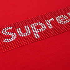 新品シュプリームSUPREME19SS25thAnniversarySwarovskiBoxLogoTeeボックスロゴTシャツREDレッド赤メンズ新作2019SS418000729053