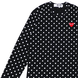 【月間優良ショップ7度受賞】 新品 プレイ コムデギャルソン PLAY COMME des GARCONS MENS DOT RED HEART L/S TEE 長袖Tシャツ BLACK ブラック 黒 メンズ