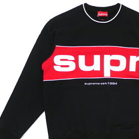 【月間優良ショップ7度受賞】 新品 シュプリーム SUPREME Piping Crewneck スウェット BLACK ブラック 黒 メンズ