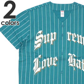 【月間優良ショップ7度受賞】 新品 シュプリーム SUPREME Love Hate Baseball Jersey ベースボールシャツ メンズ