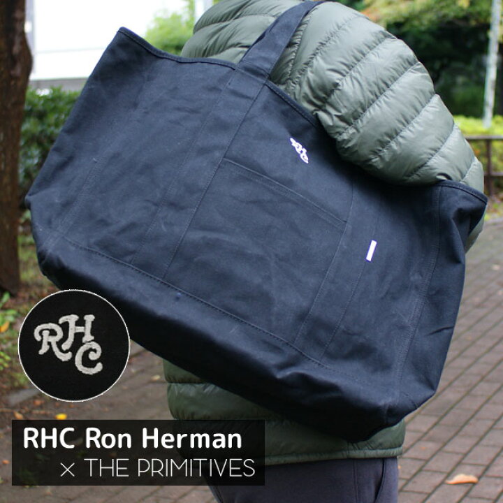 楽天市場 22年3月4月度 2ヶ月連続月間優良ショップ受賞 新品 ロンハーマン Rhc Ron Herman X ザ プリミティブス The Primitives Canvas Logo Tote Bag L トートバッグ Black ブラック 黒 メンズ レディース 新作 39ショップ Cliff Edge