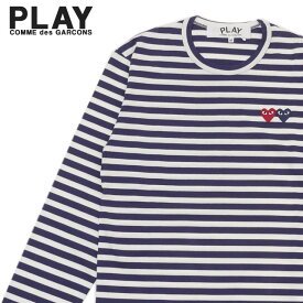 【月間優良ショップ7度受賞】 新品 プレイ コムデギャルソン PLAY COMME des GARCONS MENS BORDER 2HEART L/S TEE 長袖Tシャツ NAVY ネイビー 紺 メンズ 新作