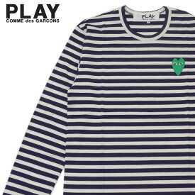 【月間優良ショップ7度受賞】 新品 プレイ コムデギャルソン PLAY COMME des GARCONS MENS BORDER GREEN HEART L/S TEE 長袖Tシャツ NAVY ネイビー 紺 メンズ 新作