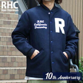 【月間優良ショップ7度受賞】 【RHC日本上陸10周年記念】 新品 ロンハーマン RHC Ron Herman x スタンダードカリフォルニア STANDARD CALIFORNIA Varsity Jacket バーシティー ジャケット スタジャン NAVY ネイビー 新作