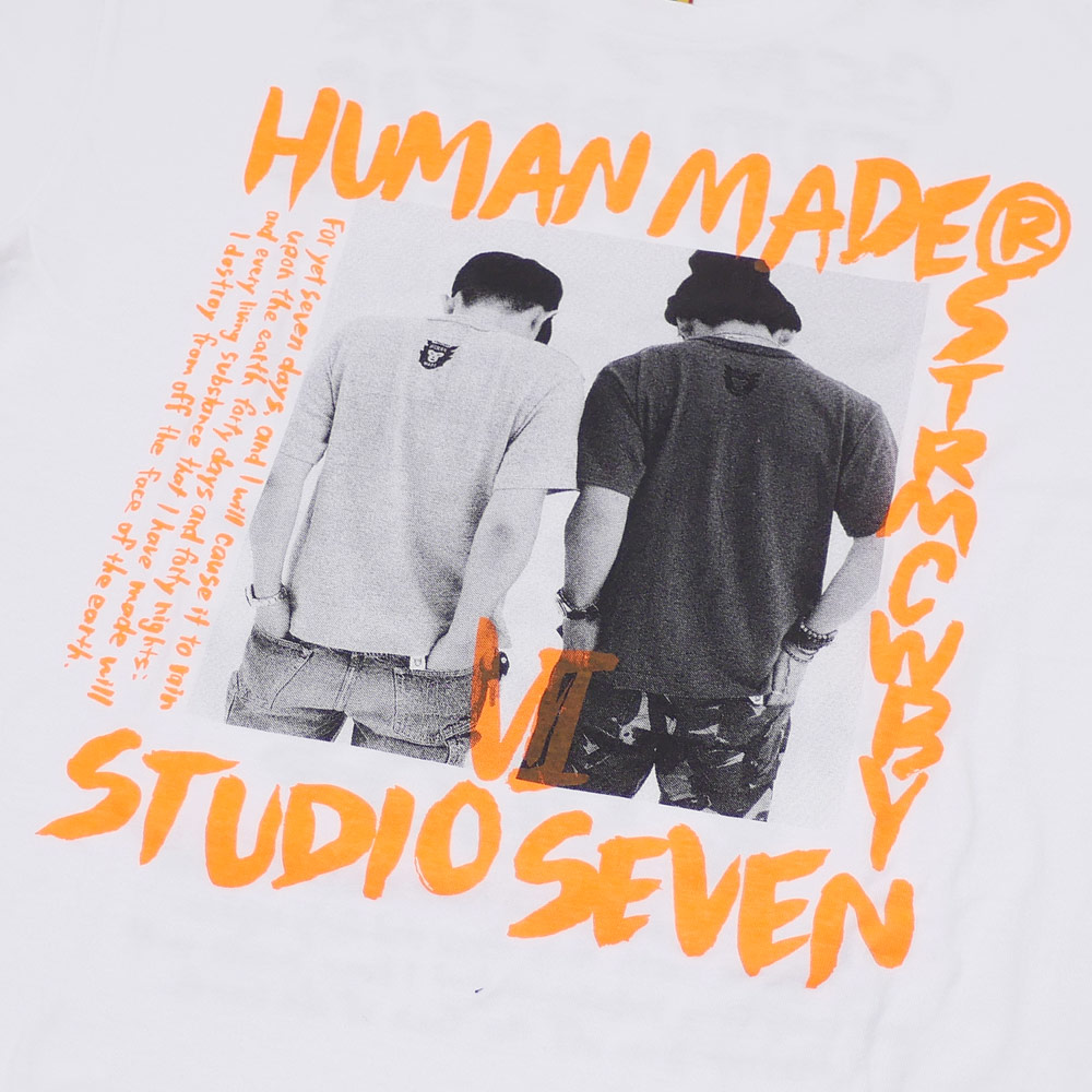 【2023年8月度 通算6度目の月間優良ショップ受賞】 HUMAN MADE ヒューマンメイド STUDIO SEVEN TSHIRT Tシャツ  WHITExORANGE 200007692038 【新品】 | Cliff Edge