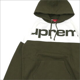 【月間優良ショップ7度受賞】 シュプリーム SUPREME Blocked Hooded Sweatshirt スウェットパーカー DK OLIVE 211000502145 【新品】