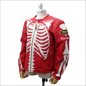 【月間優良ショップ7度受賞】 シュプリーム SUPREME Vanson Leather Bones Jacket レザージャケット RED 418000120053 【新品】