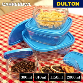 【6月8日・9日限定　P5倍！】カレボウル DULTON ダルトン 300ml 610ml 1150ml 2000ml 保存容器 耐熱ガラス 小分け 電子レンジOK 食器洗浄機OK シンプル 便利 四角形 アメリカン レトロ ヴィンテージ インダストリアル ギフト プレゼント