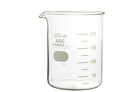 【AGC・IWAKI】 ビーカー　200ml型式：1000BK200耐熱性　ガラス製　容器　アロマ用　手作りコスメ　本格派　理化 実験　検査 かわいい