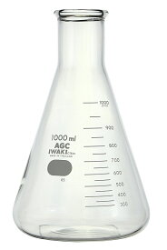 【AGC・IWAKI】 三角フラスコ　1000ml型式：4980FK1000耐熱性　ガラス製　容器　アロマ用　手作りコスメ　本格派　理化 実験　検査 かわいい