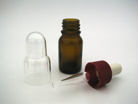 【バラ販売】スポイト瓶 丸型・茶 10ml オイル 調合 手作り コスメ　保存用