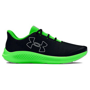 �A���_�[�A�[�}�[ GS �`���[�W�h �p�X�[�g 3 �r�b�O ���S �����j���O �V���[�Y �i Black/MorphGreen/ModGray �j | UNDER ARMOUR GS Charged Pursuit 3 Big Logo running shoes [t]