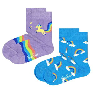 nbs[\bNX jR[ & C{[ \bNX 2Zbg LbY i Multicolor j | Happy Socks Unicorn & Rainbow socks 2 pairs of socks kids [t]