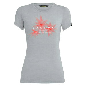 �T���� ���C���Y �O���t�B�b�N �V���[�g �X���[�u T�V���c�@���f�B�[�X �i Heather Grey Melange / Flowers �j | SALEWA Lines Graphic short sleeve T-shirt [t]